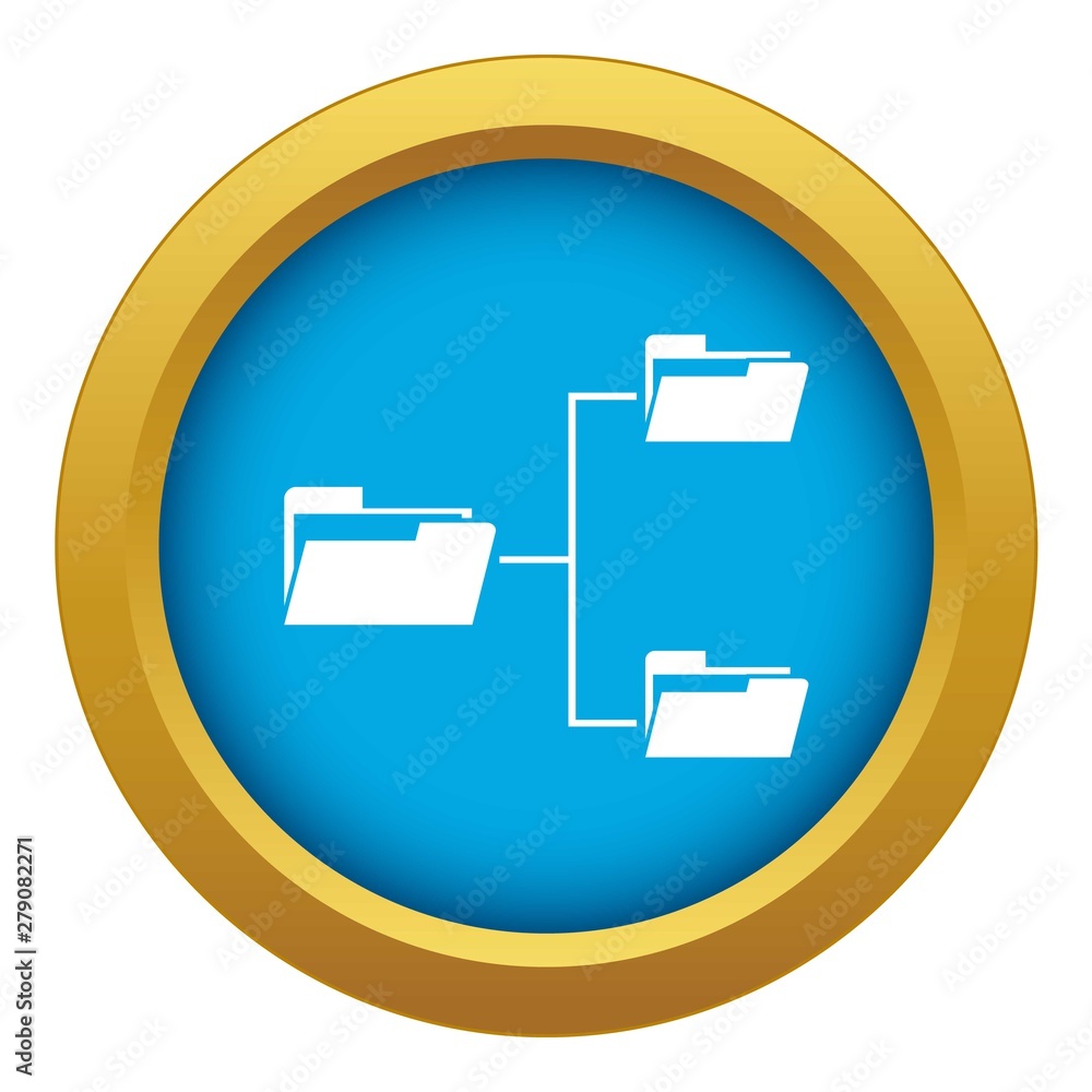 Poster folders structure icon blue vector isolated on white background for any design
