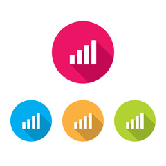 Signal Bar Icons With Long Shadow