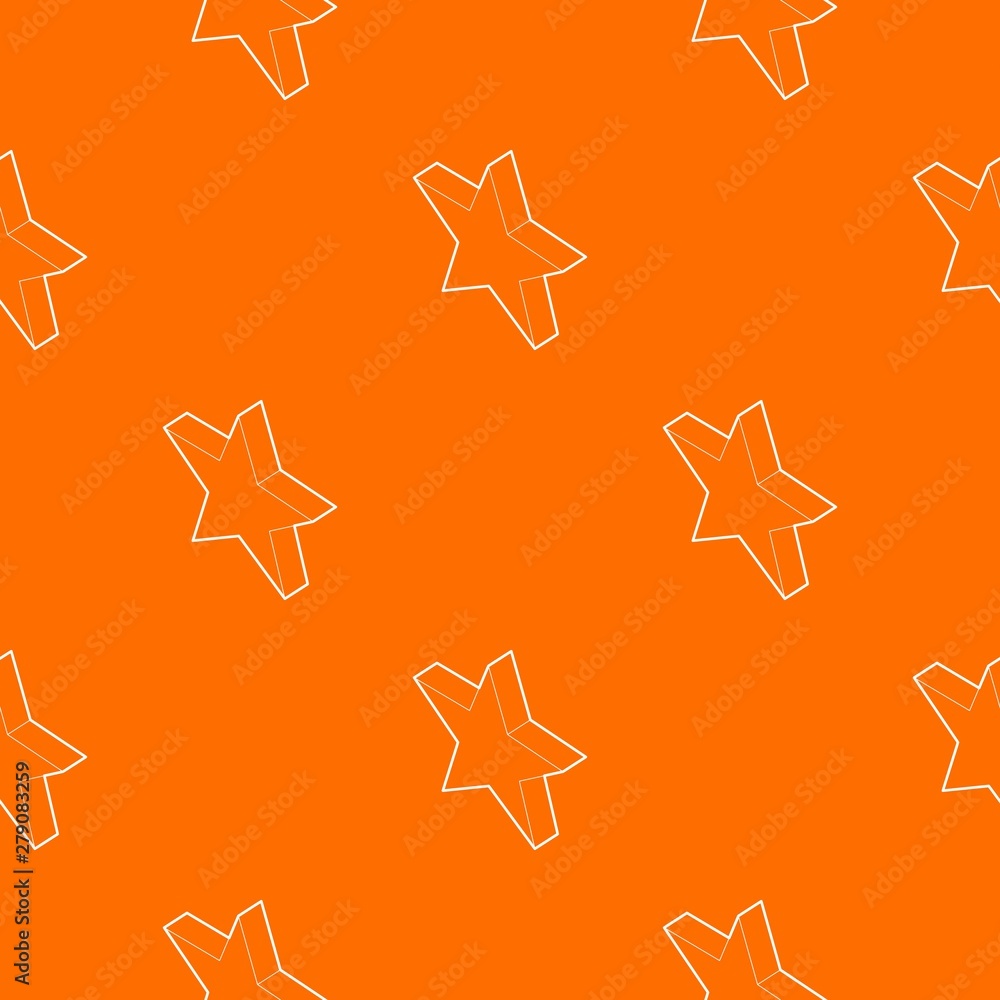 Poster five pointed star pattern vector orange for any web design best