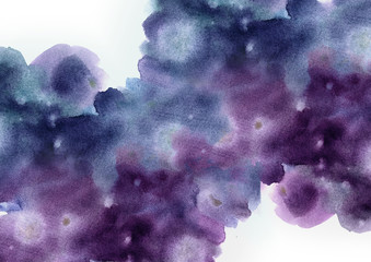 Abstract watercolor background for graphic design, hand painted on paper
