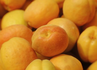 apricots on wooden background