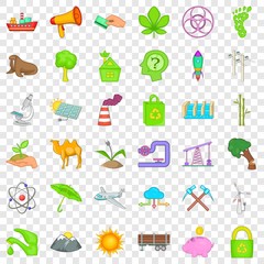 Environment icons set. Cartoon style of 36 environment vector icons for web for any design