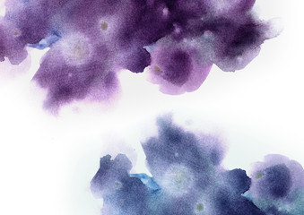 Abstract watercolor background for graphic design, hand painted on paper