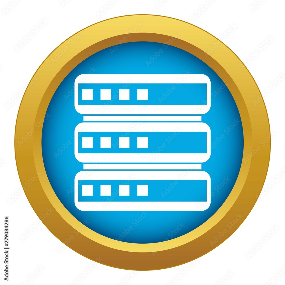 Poster database icon blue vector isolated on white background for any design