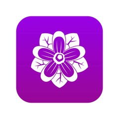 Flower icon digital purple for any design isolated on white vector illustration