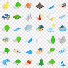 Global warming icons set. Isometric style of 36 global warming vector icons for web for any design