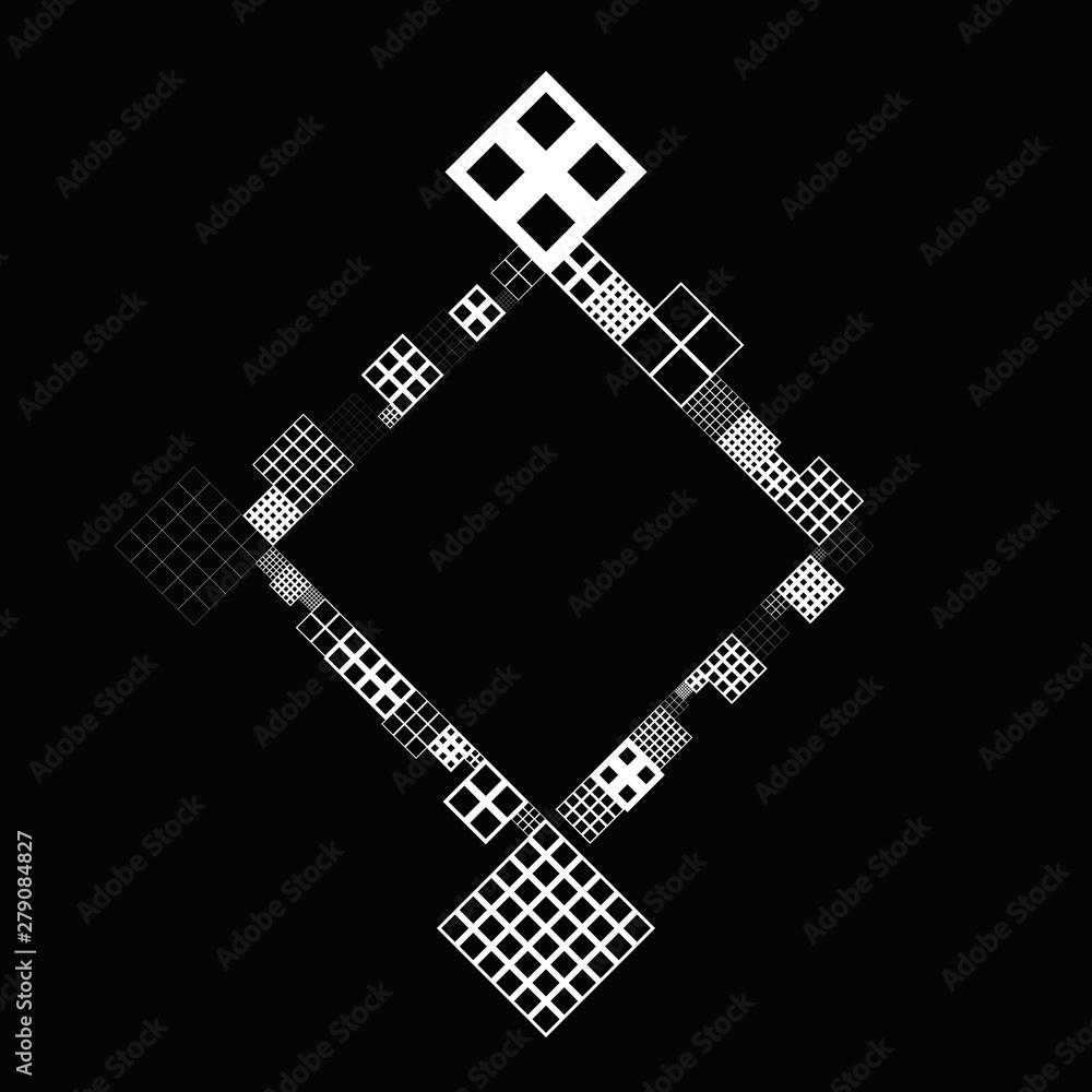 Poster minimal square badge template - geometrical vector illustration with blank space in the middle