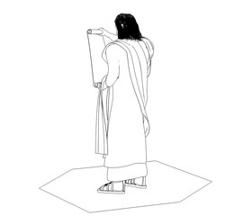 human contour visualization, 3D illustration, sketch, outline