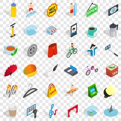 Camera icons set. Isometric style of 36 camera vector icons for web for any design