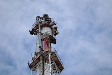 Top of chimney in the petrochemical industry