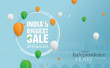 15th August Indian Independence Day Big Sale Offer Poster Background Template