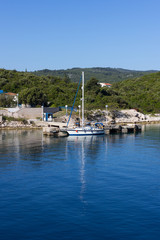 Fototapeta na wymiar white sailing yachts at the adriatic sea 