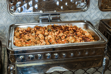 arabic food in a party hall buffet