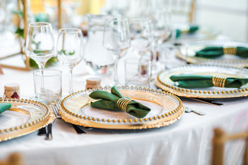 Luxury table set up for a special event. 