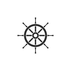 Obraz premium Ship steering icon template color editable. Rudder symbol vector sign isolated on white background. Simple logo vector illustration for graphic and web design.