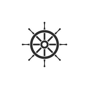 Ship steering icon template color editable. Rudder symbol vector sign isolated on white background. Simple logo vector illustration for graphic and web design.