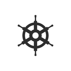 Obraz premium Ship steering icon template color editable. Rudder symbol vector sign isolated on white background. Simple logo vector illustration for graphic and web design.