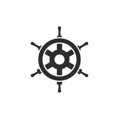Obraz premium Ship steering icon template color editable. Rudder symbol vector sign isolated on white background. Simple logo vector illustration for graphic and web design.