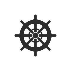 Obraz premium Ship steering icon template color editable. Rudder symbol vector sign isolated on white background. Simple logo vector illustration for graphic and web design.