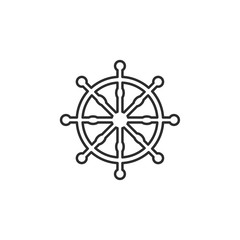 Ship steering icon template color editable. Rudder symbol vector sign isolated on white background. Simple logo vector illustration for graphic and web design.