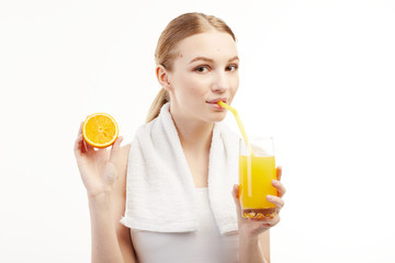 Healthy foods and lifestyle photoshoot on white backgroud.