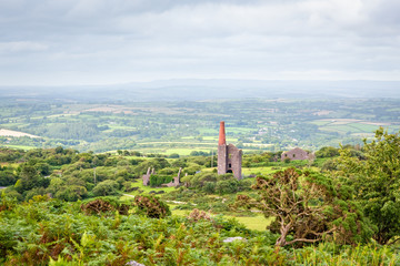 Vista view to Cornwall industrial heritage landscape at Bodmin Moor