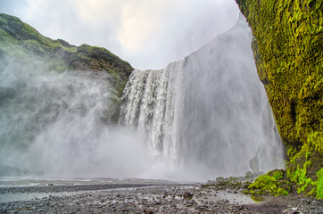 Iceland  Skógafoss waterfall