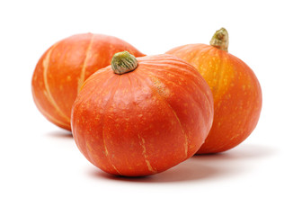 Orange pumpkin on white background 