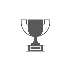 Trophy cup vector icon isolated on white background