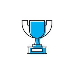 Trophy cup vector icon isolated on white background