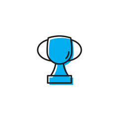 Trophy cup vector icon isolated on white background