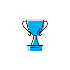 Trophy cup vector icon isolated on white background