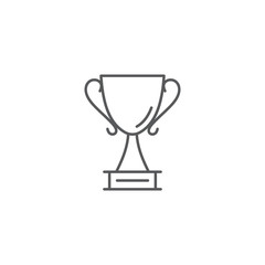 Trophy cup vector icon isolated on white background