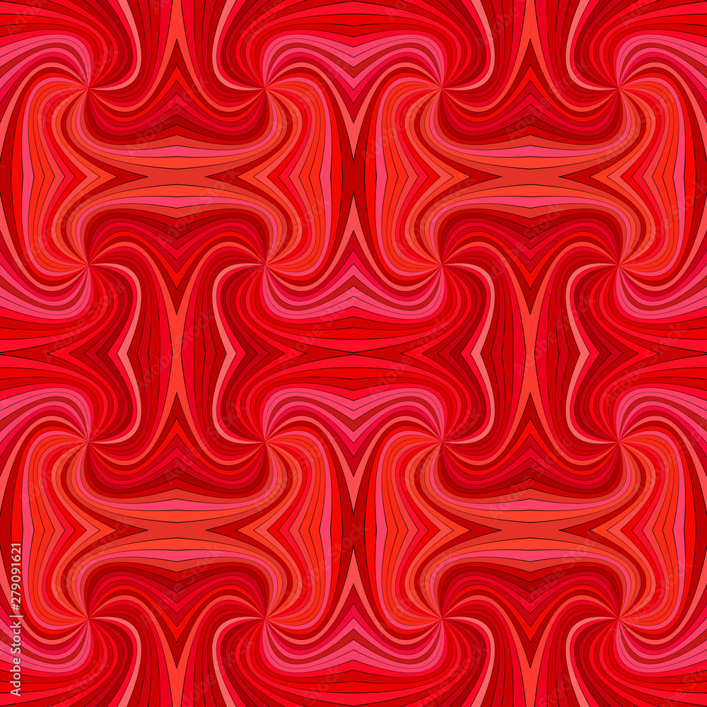Aufkleber red seamless abstract psychedelic spiral ray stripe pattern background - vector graphic