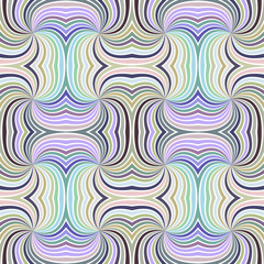 Fototapeta na wymiar Colorful abstract psychedelic seamless striped swirl pattern background design - vector illustration with curved rays