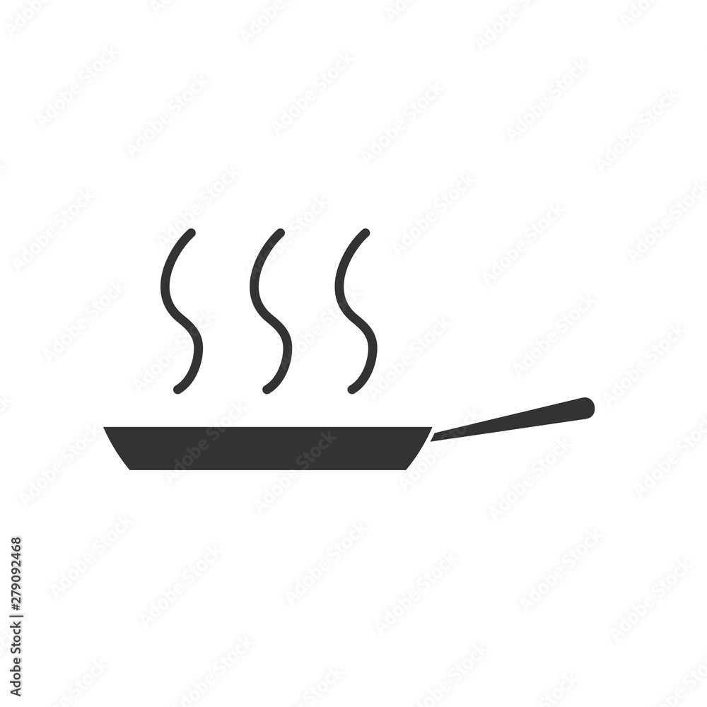 Poster cooking pan icon template color editable. kitchen tools symbol vector sign isolated on white backgro