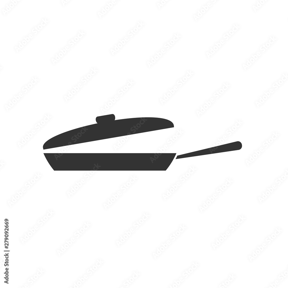 Aufkleber cooking pan icon template color editable. kitchen tools symbol vector sign isolated on white backgro