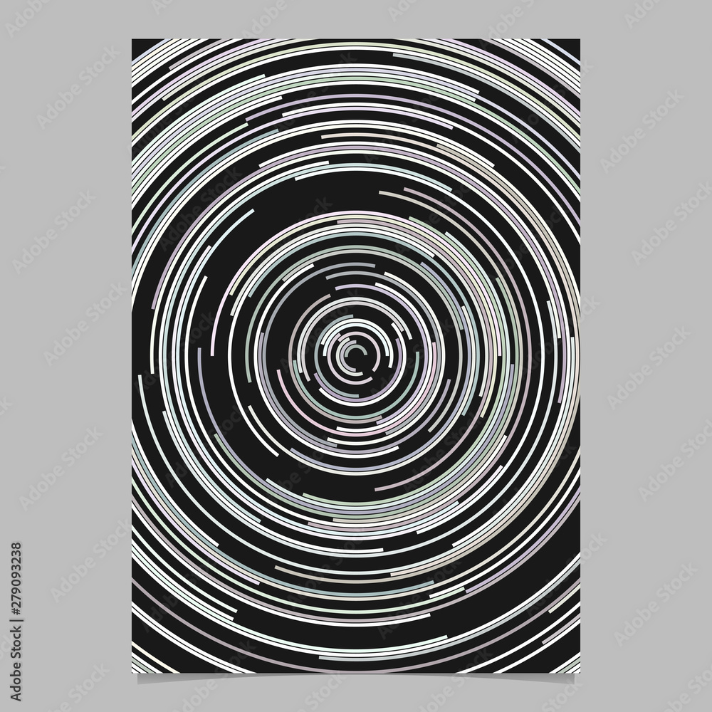Poster psychedelic abstract flyer background template - vector graphic from concentric circular lines