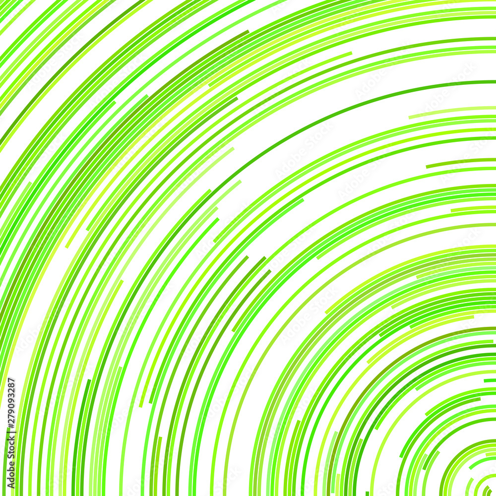 Poster Green psychedelic abstract background - vector design from concentric circular lines
