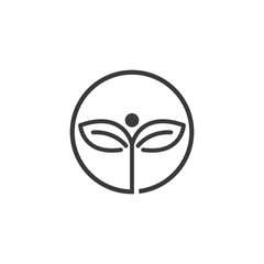 Green leaf logo, icon