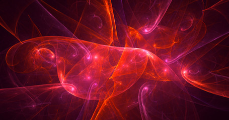 3D rendering abstract red fractal light background