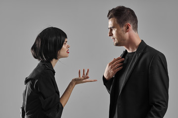 man and woman arguing