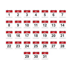 May calendar 1-31 illustration vector art