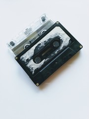 zbliżenie na kasetę audio z dawnych czasów - obrazy, fototapety, plakaty