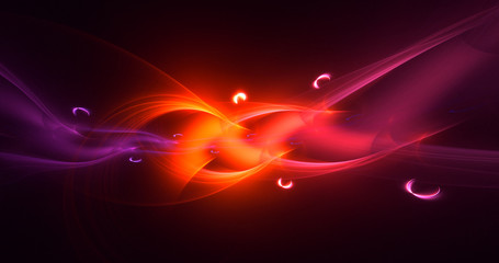 3D rendering abstract red fractal light background