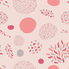 Abstract shapes doodle seamless repeat pattern. Vector illustration background. For print, textile, web, home decor, fashion, surface, graphic design