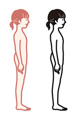 女性　プロポーション　幼女　