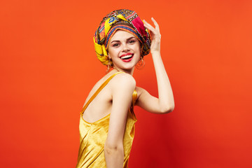 Portrait of young woman with perfect skin on her face