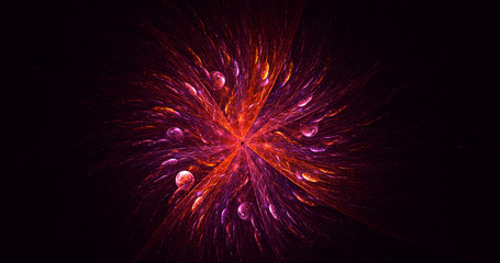 3D rendering abstract red fractal light background