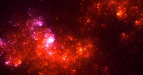 3D rendering abstract red fractal light background